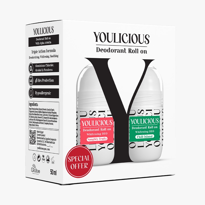 Youlicious Deodorant Roll On Naughty Fruity and Chill Island 2 x 50ml (Offer Pack) image number 0