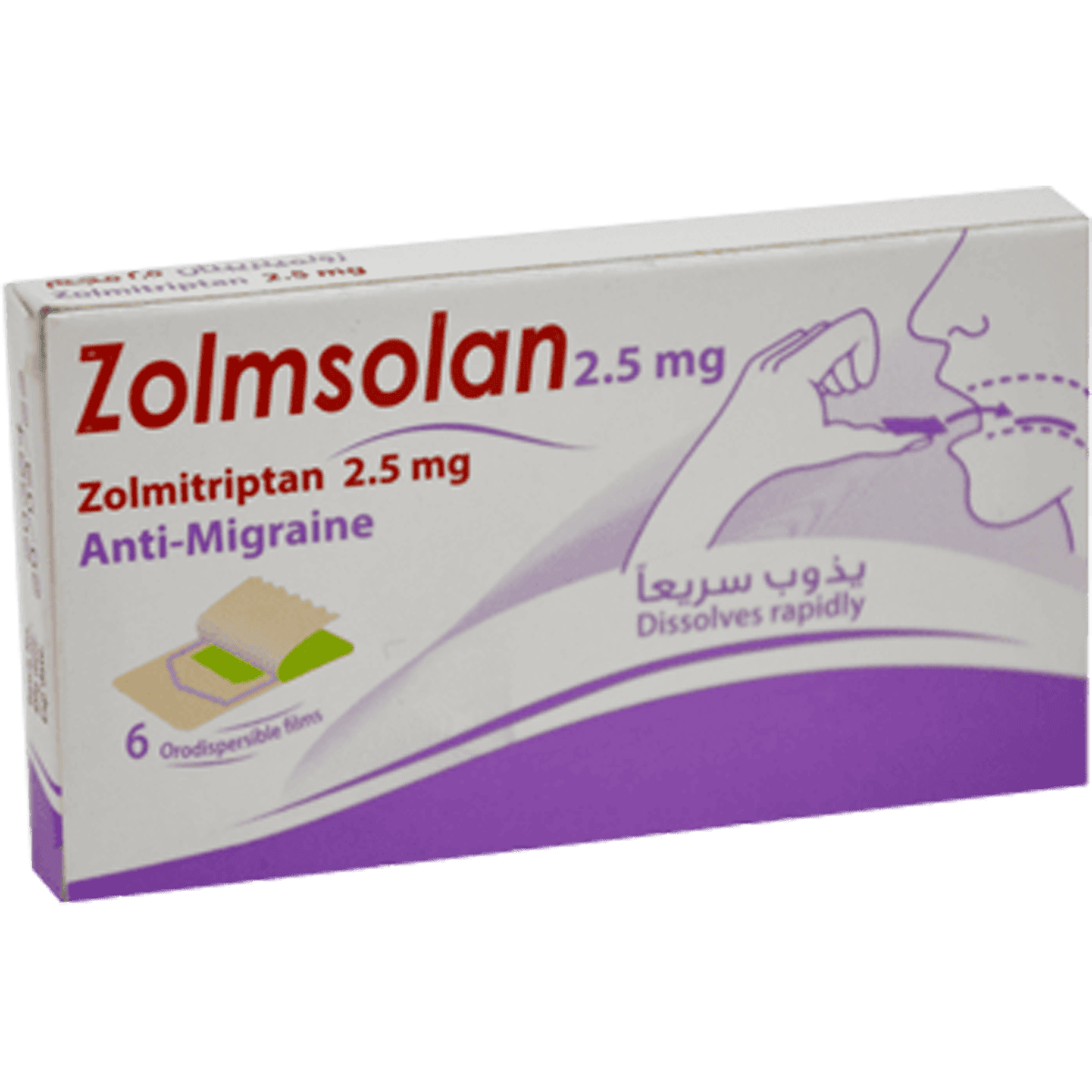 Zolmsolan 2.5mg 6 Orodispersible Film image number 0