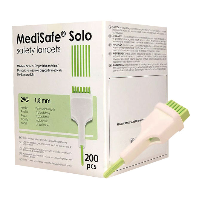 Medisafe Solo Safety Lancets 200 Lancets image number 0