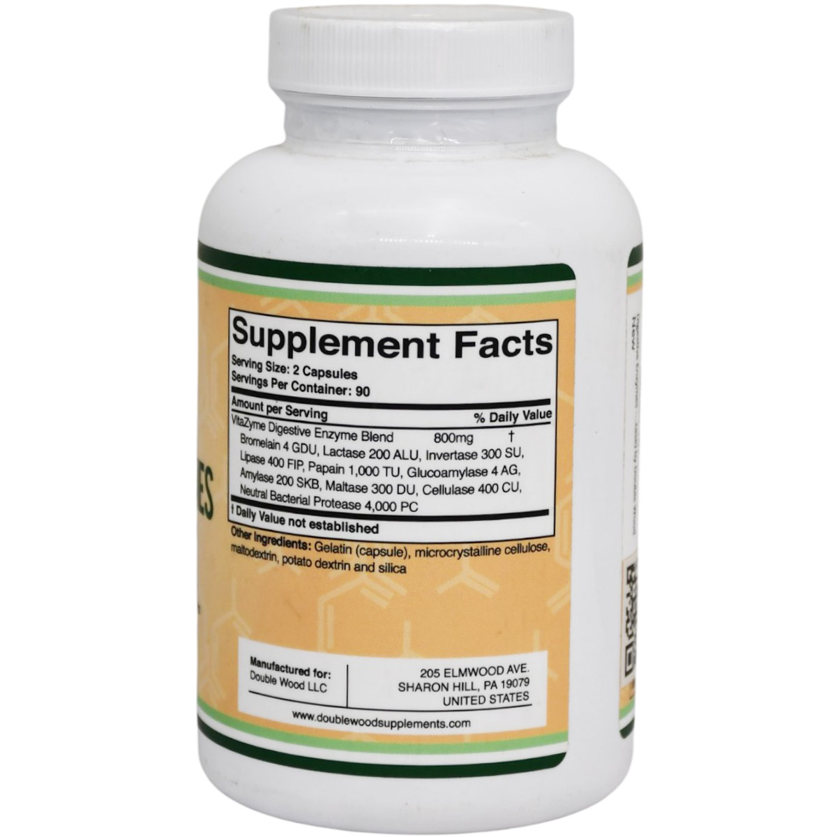 Double Wood Essential Digestive Enzymes 800mg 180 Capsules image number 1
