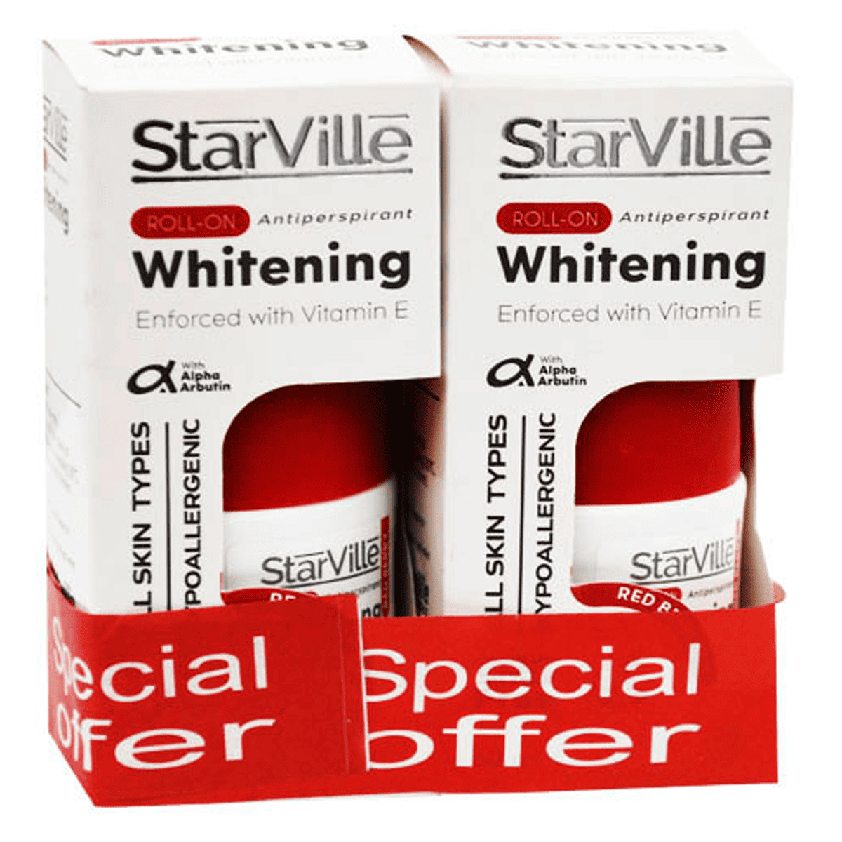 StarVille Whitening Red Berry Roll On 2*60ml (Offer Pack) image number 0