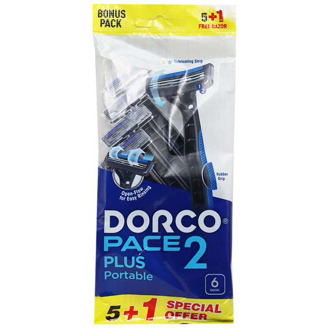 Dorco Pace 2 Plus Portable Razor (5 + 1) (Offer Pack) image number 0