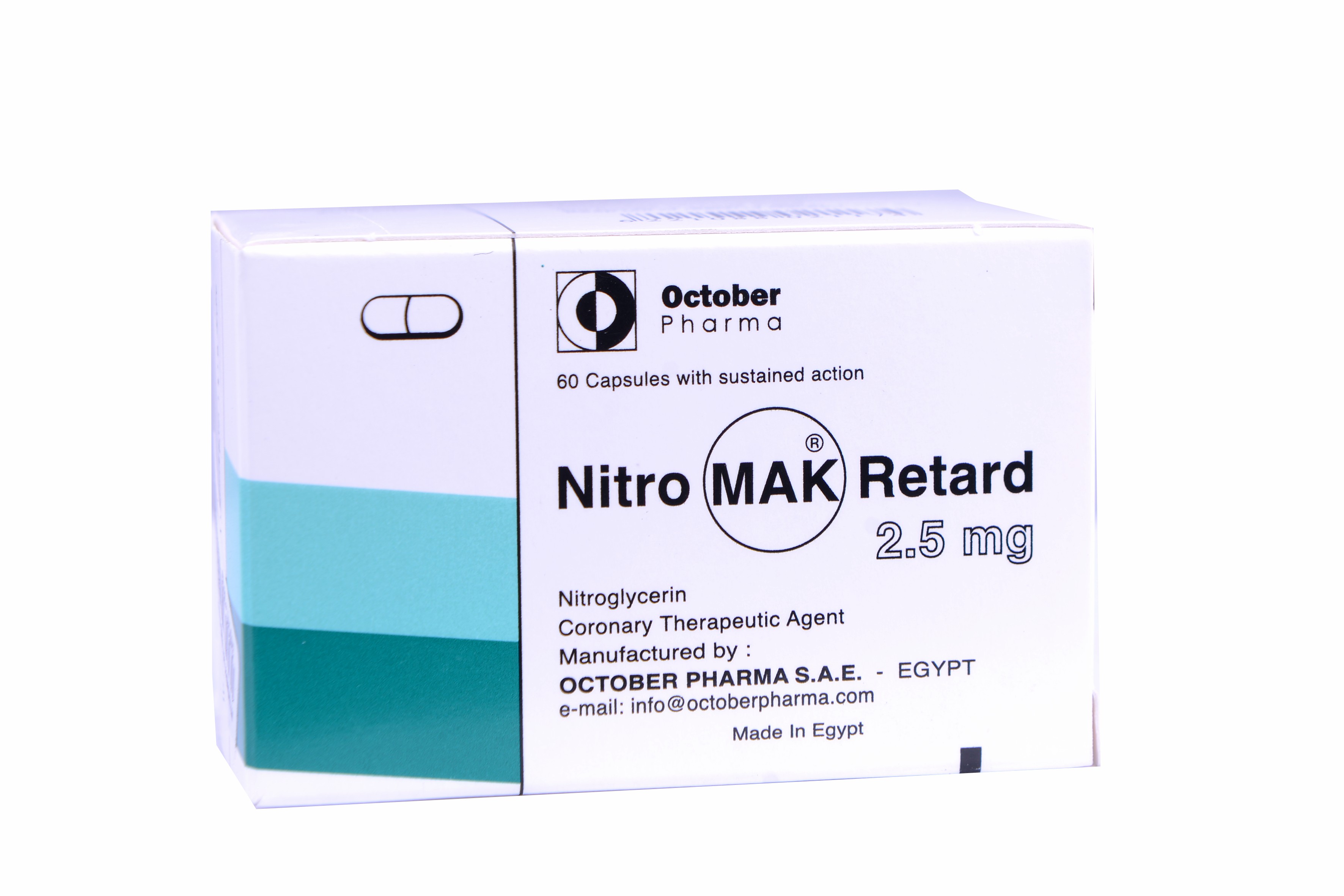 Nitromak Retard 2.5mg 60 Capsules image number 0
