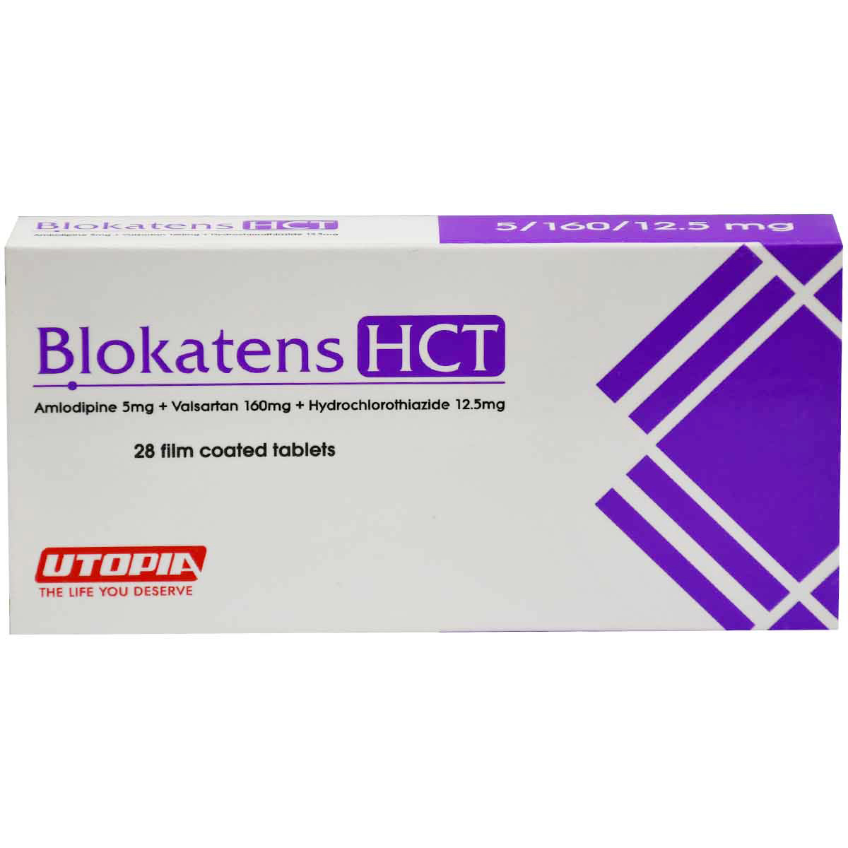 Blokatens Hct 5/160/12.5 mg 28 Film Coated Tablets image number 0
