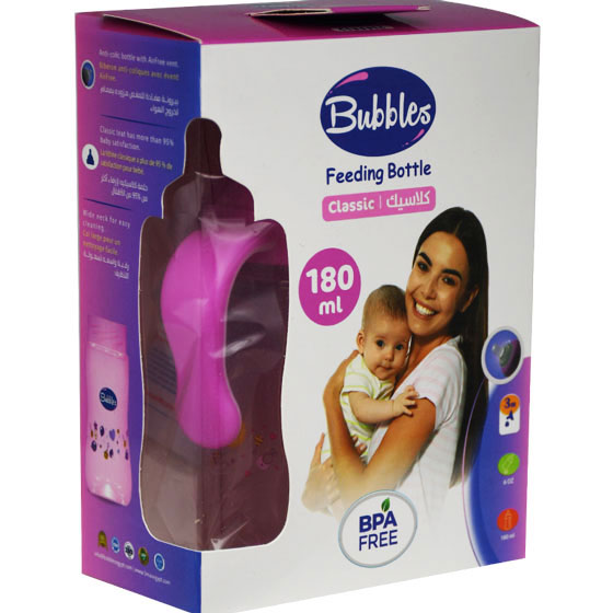 Bubbles Classic Bottle Pink (3)Month 180ml image number 0