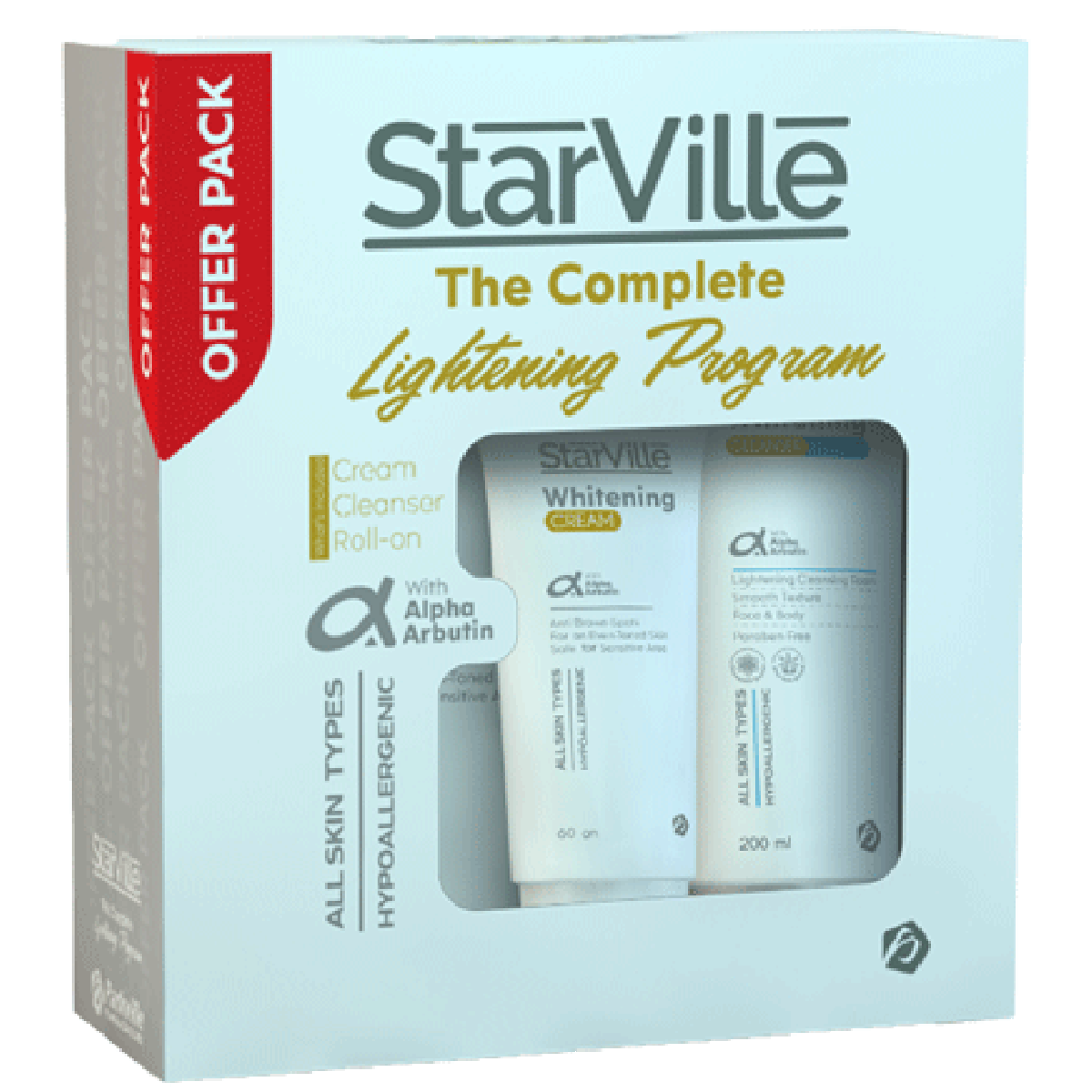 StarVille Whitening (Cleanser 200ml+Roll On 60ml+Cream 60ml) (Offer Pack) image number 0