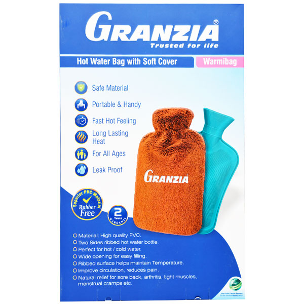 Granzia Hot Water Bottle Warmibag With Soft Cover 2 Liter image number 0
