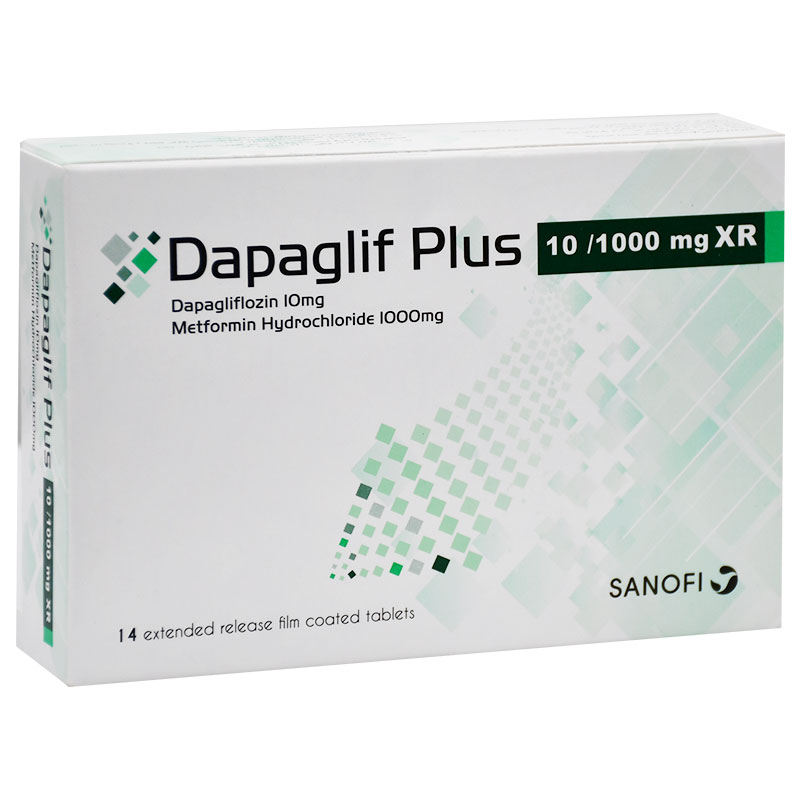 Dapaglif Plus 10/1000mg Extended Release 14 Film Coated Tablets image number 0