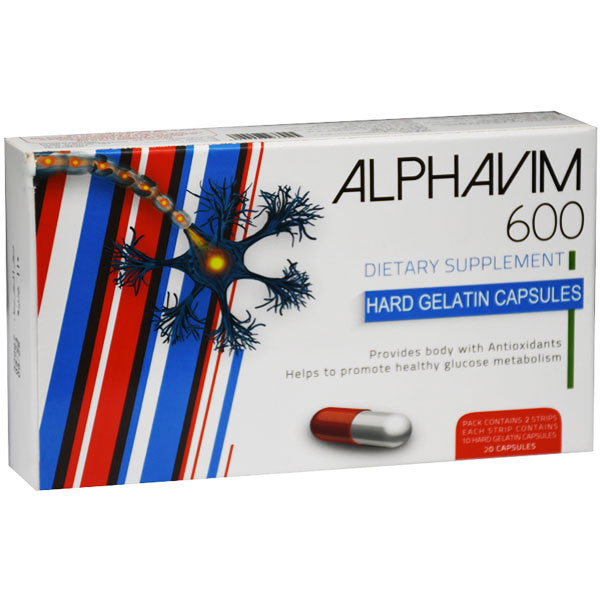 Alphavim 600mg 20 Hard Gelatin capsules image number 0
