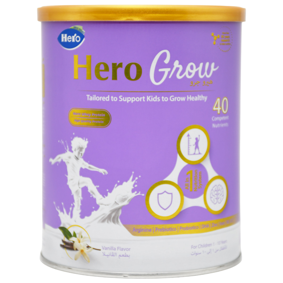 Hero Grow Vanilla Milk Powder 400 gm image number 0