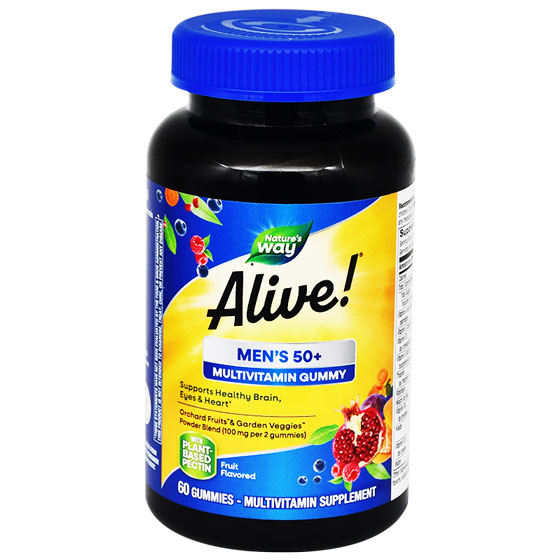 Alive Mens 50+ Fruit Flavor 60 Gummy image number 0