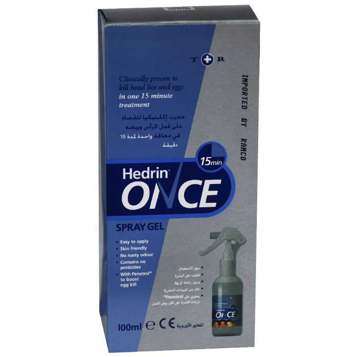 Hedrin Once Anti Lice Spray Gel 100ml image number 0