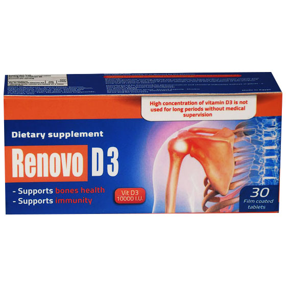 Renovo D3 10000Iu 30 Film Coated Tablets image number 0