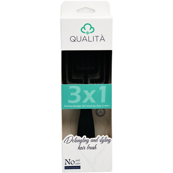 Qualita Detangling and Styling Dark Green Hair Brush image number 0