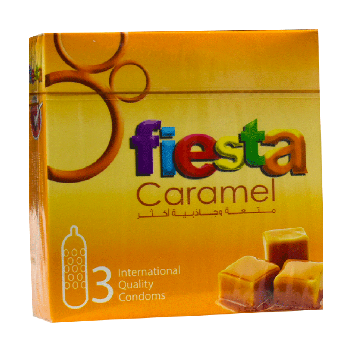Fiesta Caramel Flavor Condoms 3pcs image number 0