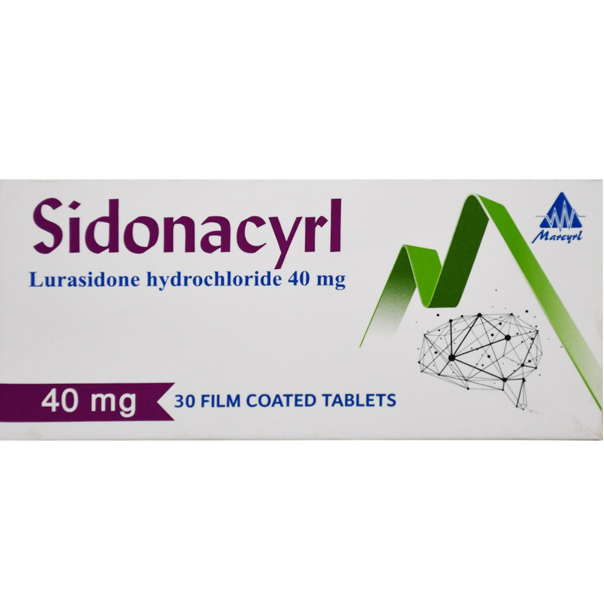 Sidonacyrl 40mg 30 Film Coated Tablets image number 0
