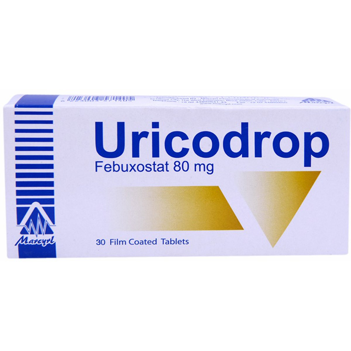 Uricodrop 80mg 30 Film Coated Tablets image number 0