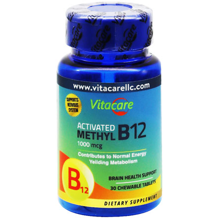 Vitacare Activated Methyl B12 1000 mcg 30 Chewable Tablets image number 0