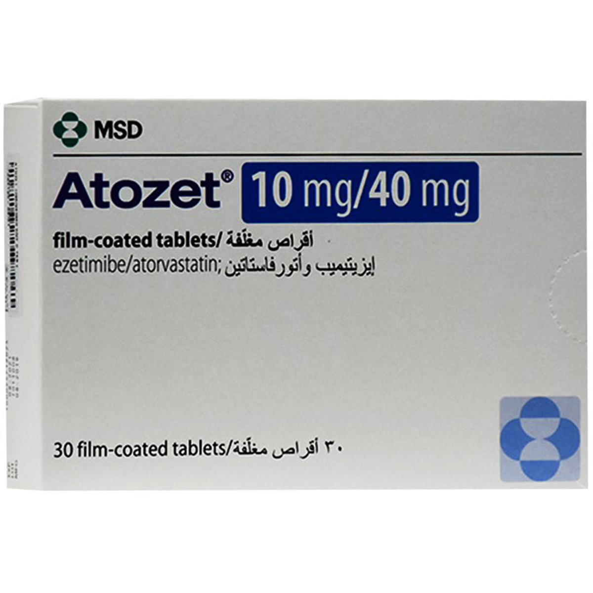 Atozet 10mg/40mg 30 Film Coated Tablets image number 0