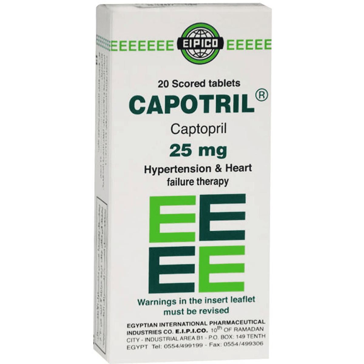 Capotril 25mg 20 Tablet image number 0