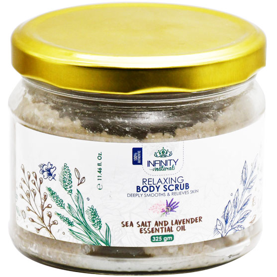 Infinity Naturals Sea Salt and Lavender Body Scrub 325gm image number 0