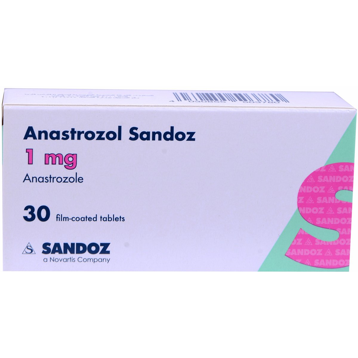 Anastrozol Sandoz 1mg 30 Film Coated Tablets image number 0