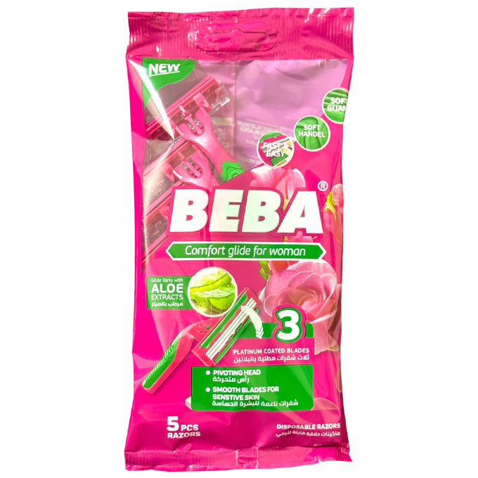 Beba Disposable Razor Sensitive with 3 Blades for Women 5 Pieces image number 0
