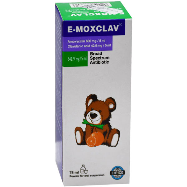 E Moxclav 642.9mg/5ml Suspension 75ml image number 0