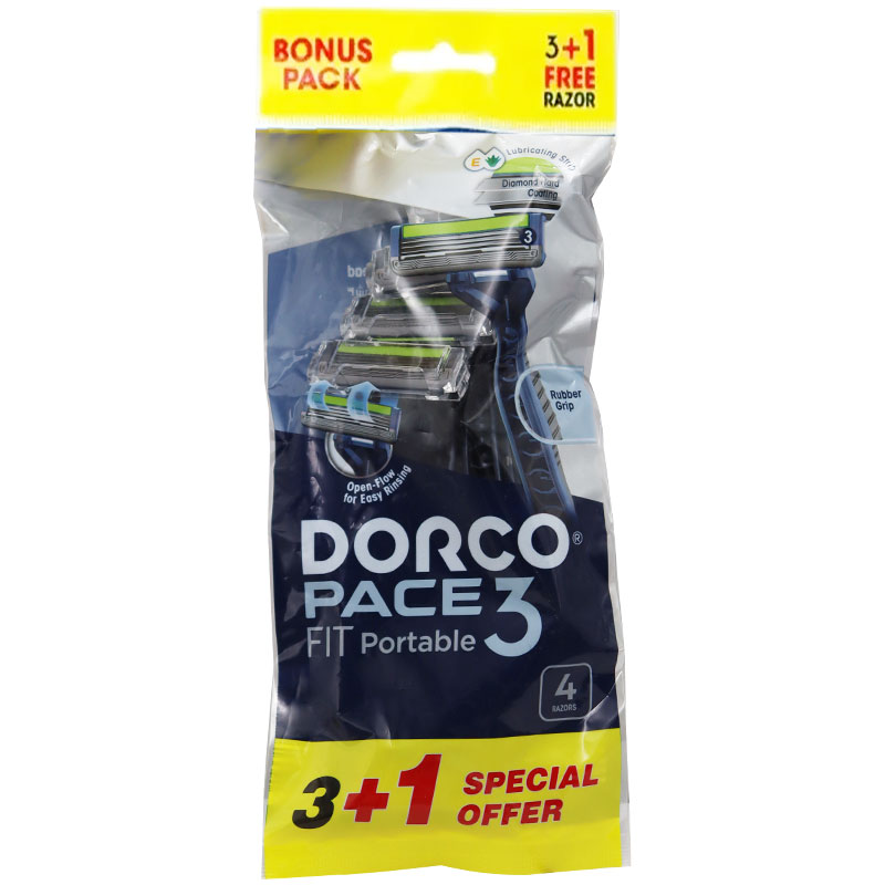 Dorco Pace 3 Fit Portable Razor (3 + 1) (Offer Pack) image number 0