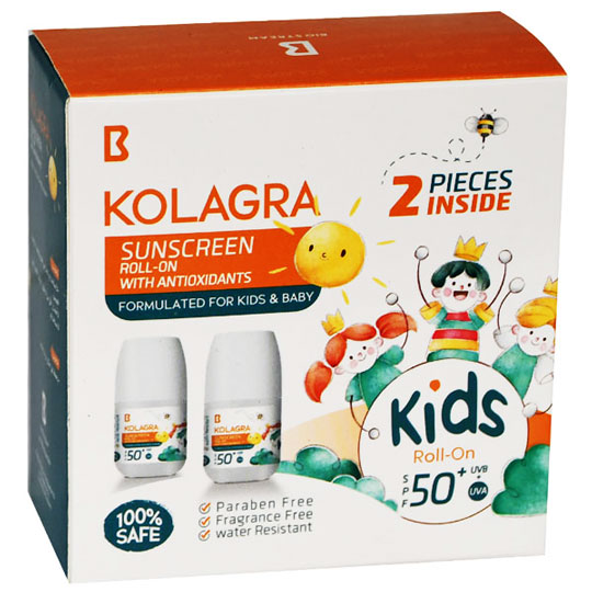 Kolagra Kids Sun Screen Spf(50+) Roll On 2X60ml (Offer Pack) image number 0