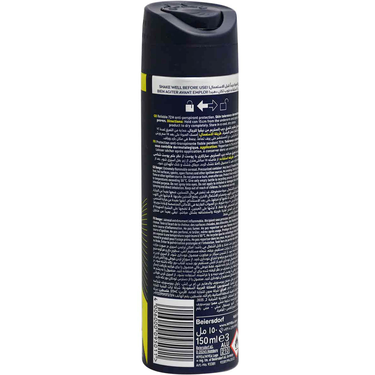 Nivea Men Deep Extreme Black Carbon Deodorant Spray 150 ml image number 1