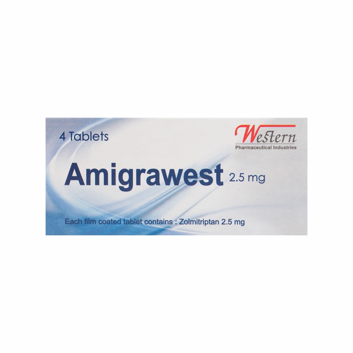 Amigrawest 2.5mg 4 Tablets image number 0