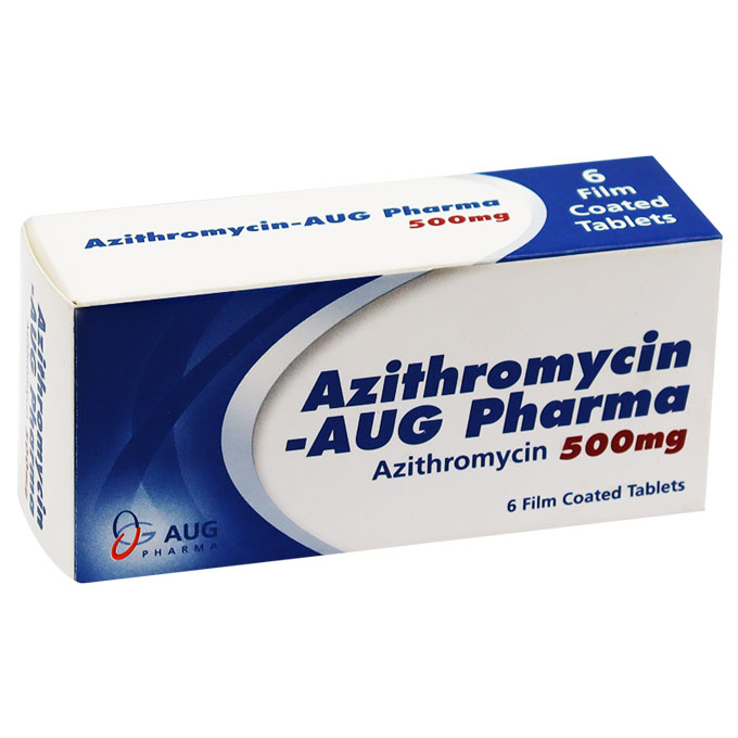 Azithromycin Aug Pharma 500mg 6 Film Coated Tablets image number 0