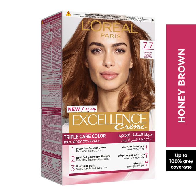 Loreal Excellence Cream/7.7 Honey Brown image number 0