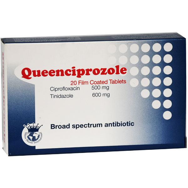 Queenciprozole (500mg+600mg) 20 Film Coated Tablets image number 0