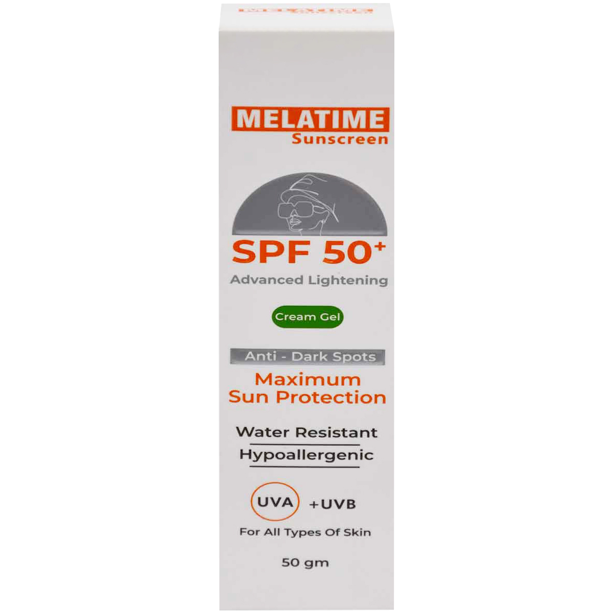 Melatime Sunscreen SPF(50+) Anti Dark Spot Cream Gel 50 gm image number 0
