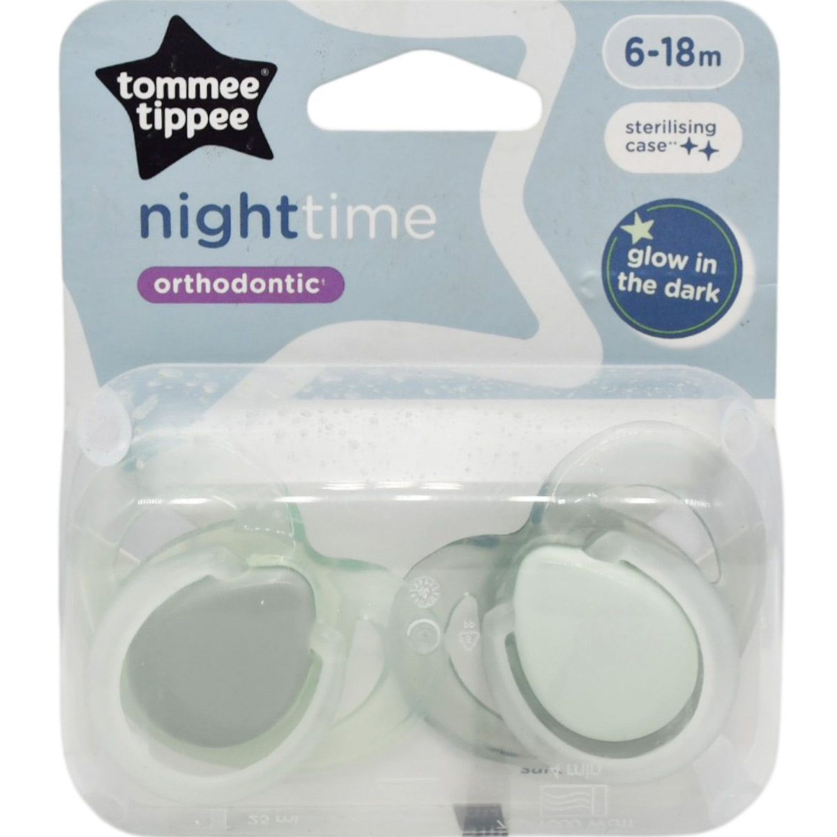 Tommee Tippee Night Time Orthodontic Soother (6-18 Month) 2 Pieces image number 0