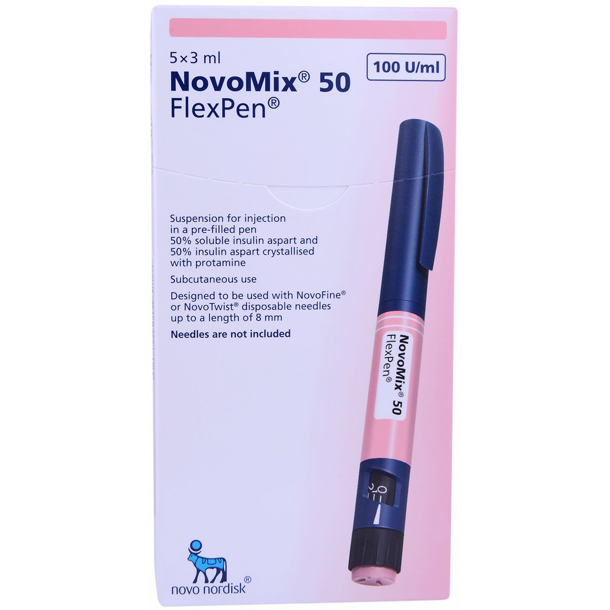Novomix50 100U/ml 3ml X 5Flexpen (Refrigerated) image number 0