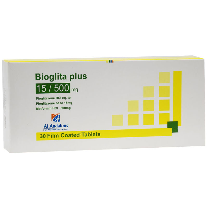 Bioglita Plus 15/500mg 30 Film Coated Tablet image number 0