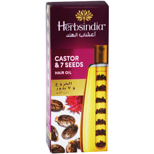 Herbsindia Castor and 7 Seeds Hair Oil 180ml image number 0