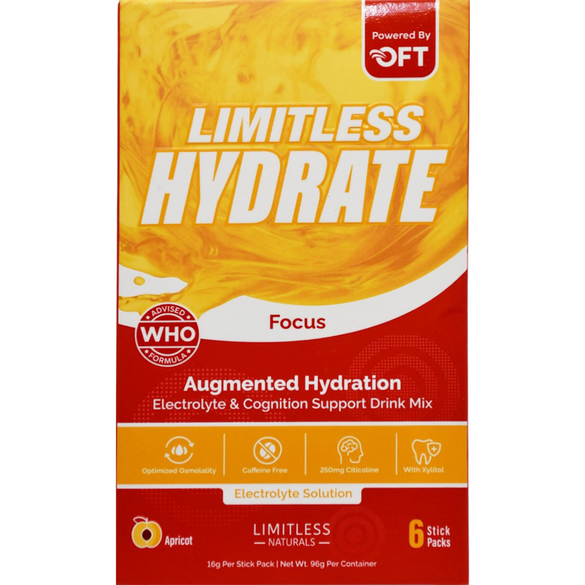 Limitless Hydrate Focus Apricot Flavor 6 Sticks image number 0
