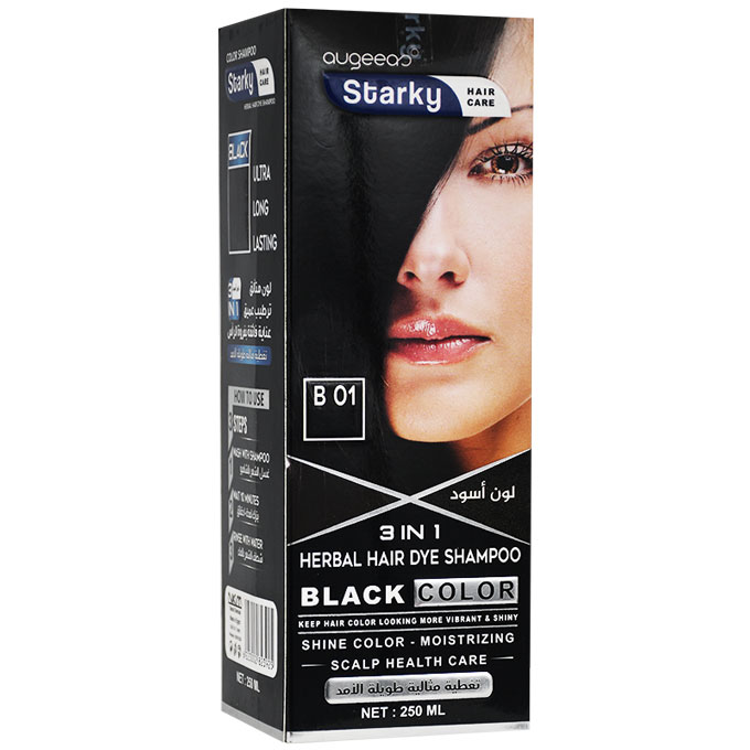 Starky Herbal Hair Dye Shampoo Black 250ml image number 0