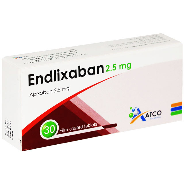 Endlixaban 2.5mg 30 Film Coated Tablets image number 0
