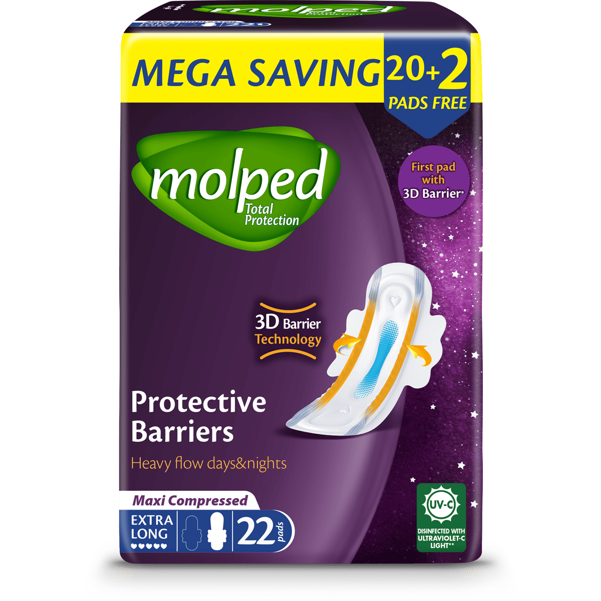 Molped Total Protection Maxi Extra Long 22 pieces (Offer Pack) image number 0