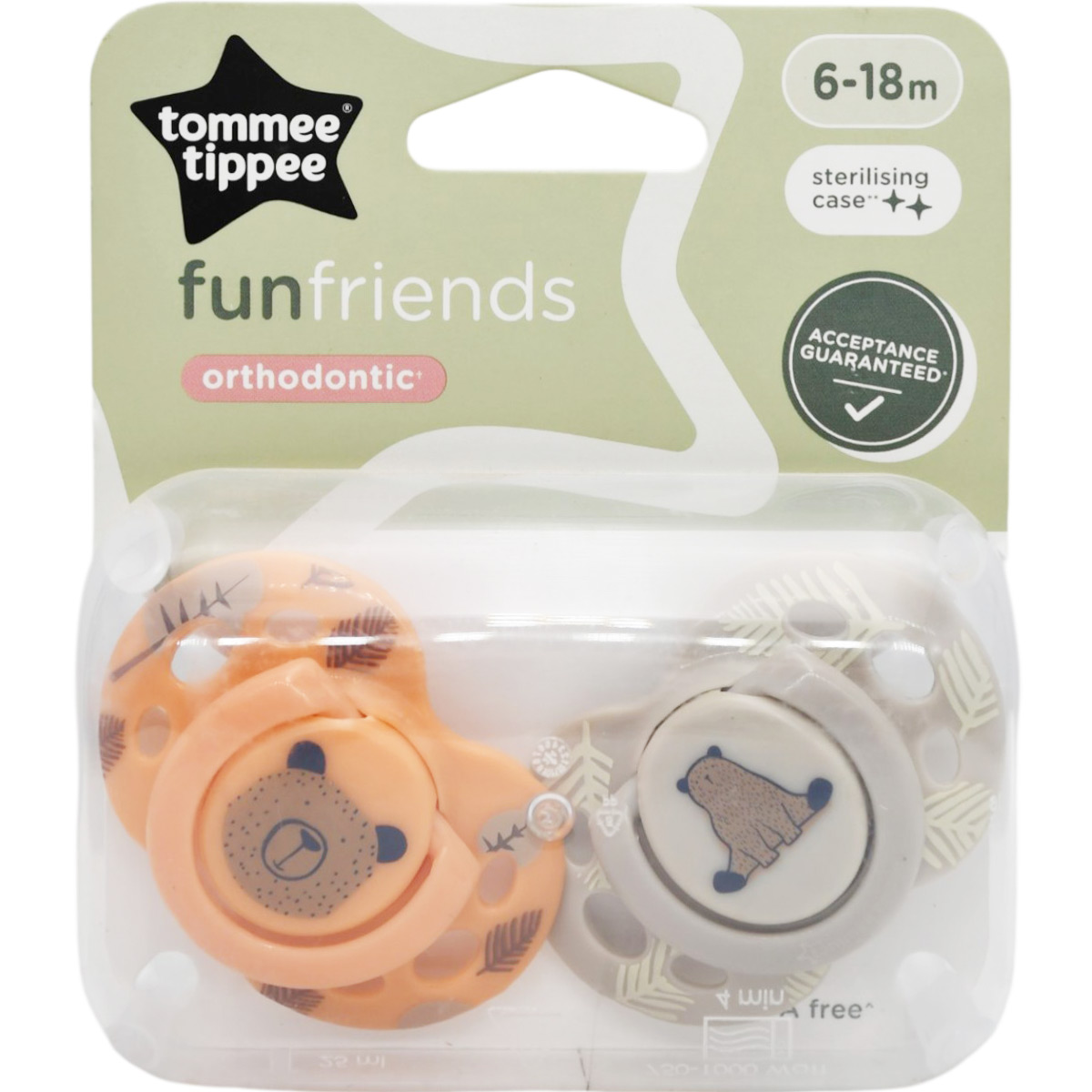 Tommee Tippee Fun Friends Orthodontic Soother (6-18 Month) 2 Pieces image number 0