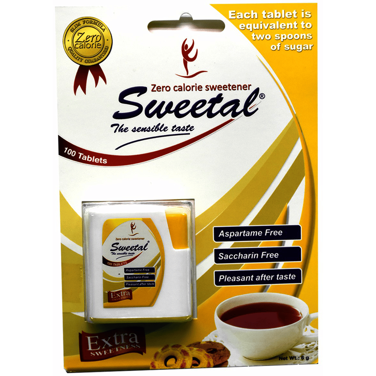 Sweetal Zero Calorie Sweetener 100 Tablets image number 0