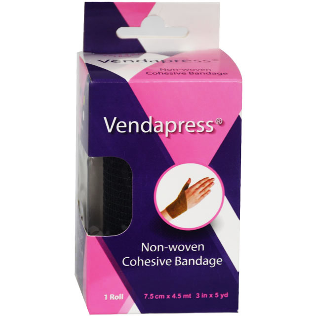 Vendapress Cohesive Bandage 7.5Cmx4.5 Metre (Black) image number 0