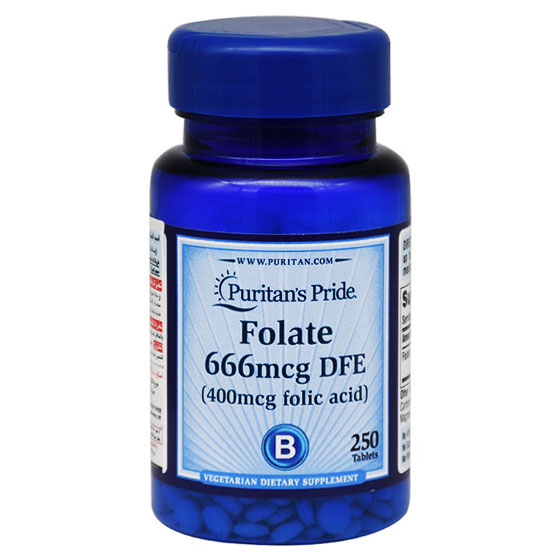 Puritan's Pride Folate 666&micro; 250 Tablets image number 0