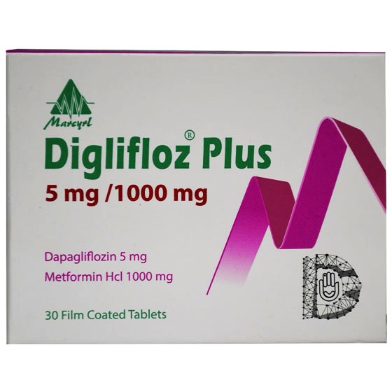 Diglifloz Plus 5mg/1000mg 30 Film Coated Tablets image number 0