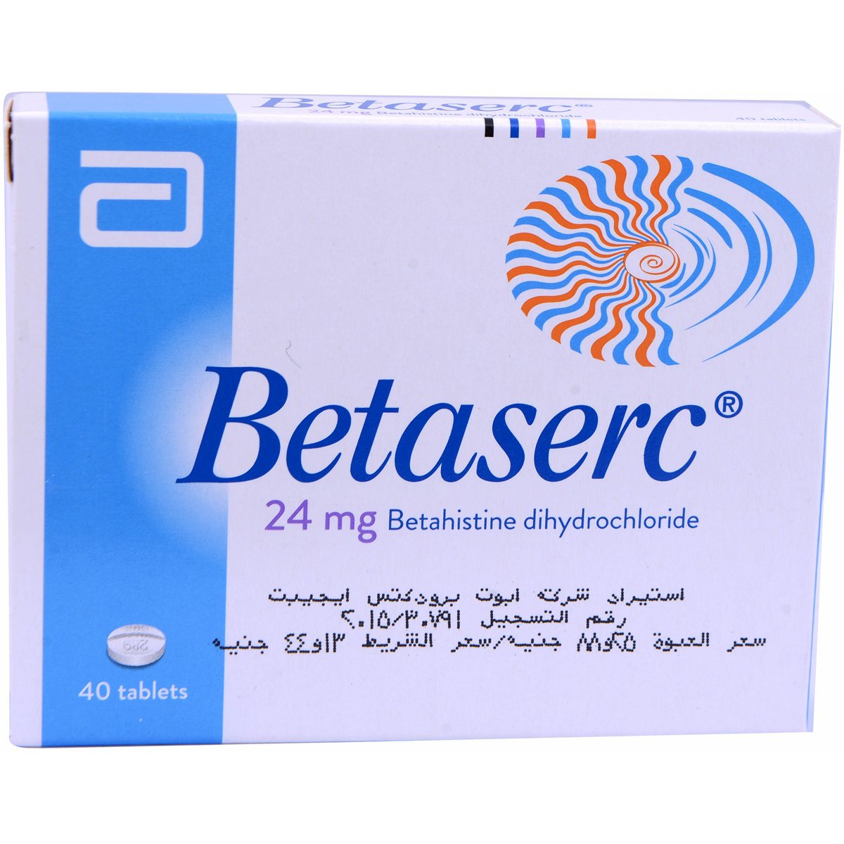 Betaserc 24mg 40Scored Tablets image number 0
